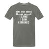 Veni Vidi Vapos I Came I Saw I Smoked: BBQ Smoker Men's Premium T-Shirt - asphalt gray