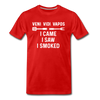 Veni Vidi Vapos I Came I Saw I Smoked: BBQ Smoker Men's Premium T-Shirt - red