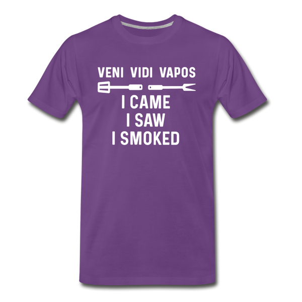 Veni Vidi Vapos I Came I Saw I Smoked: BBQ Smoker Men's Premium T-Shirt - purple