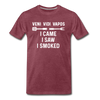 Veni Vidi Vapos I Came I Saw I Smoked: BBQ Smoker Men's Premium T-Shirt - heather burgundy