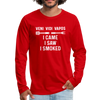 Veni Vidi Vapos I Came I Saw I Smoked: BBQ Smoker Men's Premium Long Sleeve T-Shirt - red