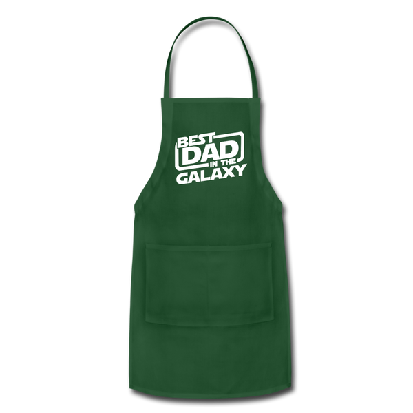 Best Dad in the Galaxy Adjustable Apron - forest green