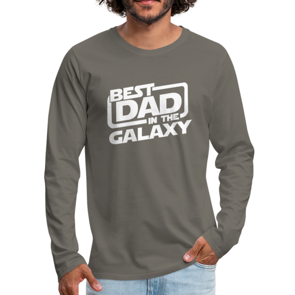 Best Dad in the Galaxy Men's Premium Long Sleeve T-Shirt - asphalt gray