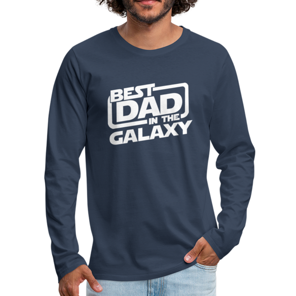 Best Dad in the Galaxy Men's Premium Long Sleeve T-Shirt - navy