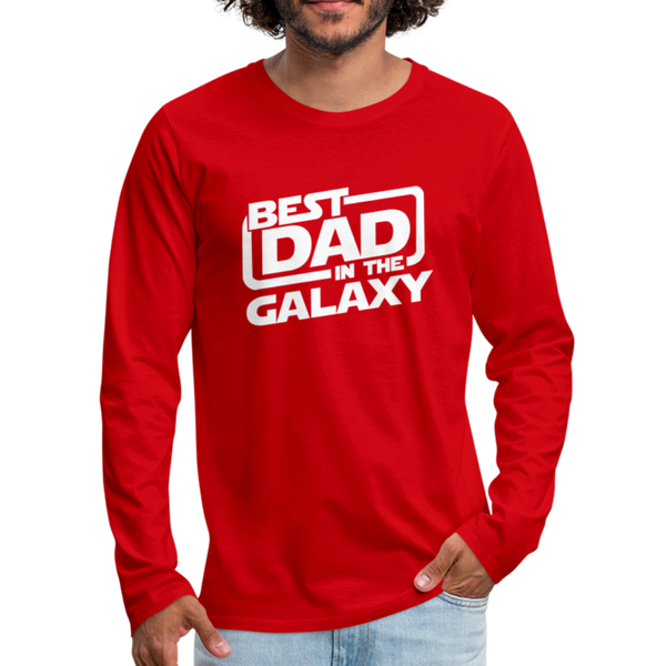 Best Dad in the Galaxy Men's Premium Long Sleeve T-Shirt - red