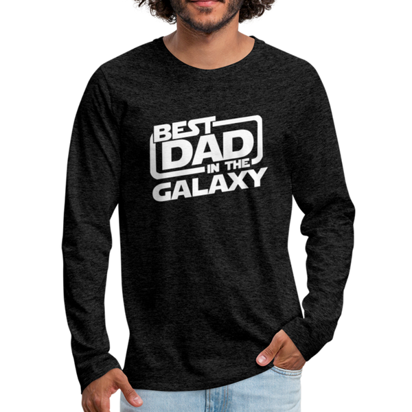 Best Dad in the Galaxy Men's Premium Long Sleeve T-Shirt - charcoal gray