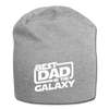 Best Dad in the Galaxy Jersey Beanie - heather gray