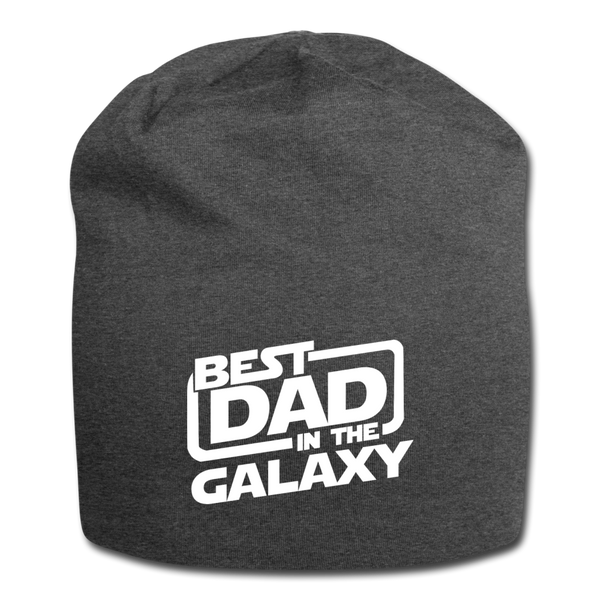 Best Dad in the Galaxy Jersey Beanie - charcoal gray