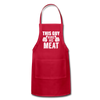 This Guy Rubs His Meat Funny BBQ Adjustable Apron - red