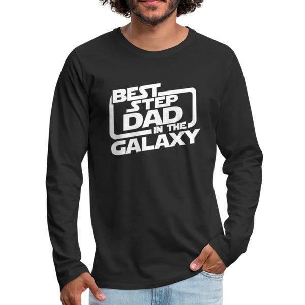 Best Step Dad in the Galaxy Men's Premium Long Sleeve T-Shirt - black