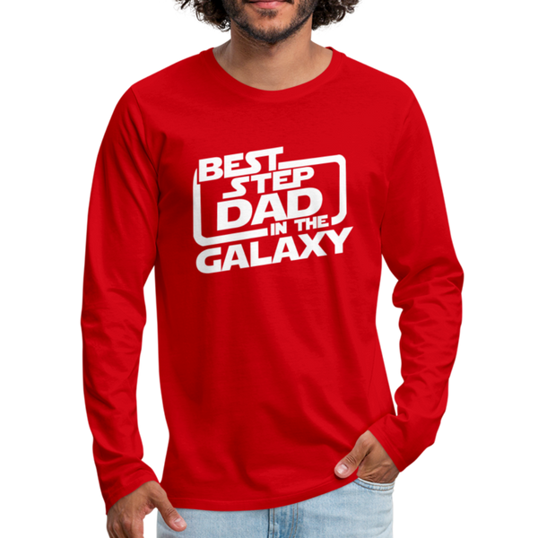 Best Step Dad in the Galaxy Men's Premium Long Sleeve T-Shirt - red