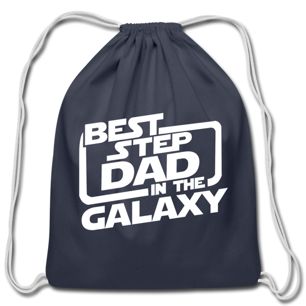 Best Step Dad in the Galaxy Cotton Drawstring Bag - navy