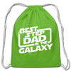Best Step Dad in the Galaxy Cotton Drawstring Bag - clover