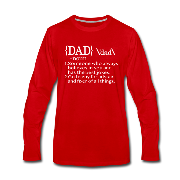 Dad Definition Men's Premium Long Sleeve T-Shirt - red
