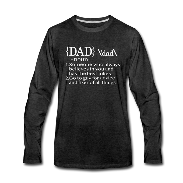 Dad Definition Men's Premium Long Sleeve T-Shirt - charcoal gray