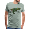 Tree-Rex Dinosaur Christmas Men's Premium T-Shirt - steel green