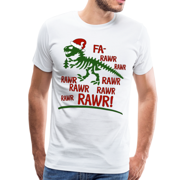 T-Rex Fa Rawr Christmas Dinosaur Men's Premium T-Shirt - white