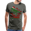 T-Rex Fa Rawr Christmas Dinosaur Men's Premium T-Shirt - asphalt gray