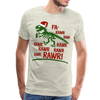 T-Rex Fa Rawr Christmas Dinosaur Men's Premium T-Shirt - heather oatmeal