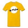 Santa with Dinosaurs Sleigh Men's Premium T-Shirt - sun yellow