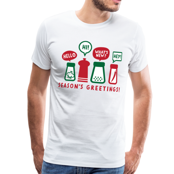 Season's Greetings! Dad Joke Christmas Men's Premium T-Shirt - white