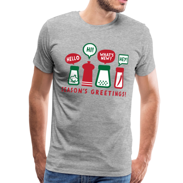 Season's Greetings! Dad Joke Christmas Men's Premium T-Shirt - heather gray