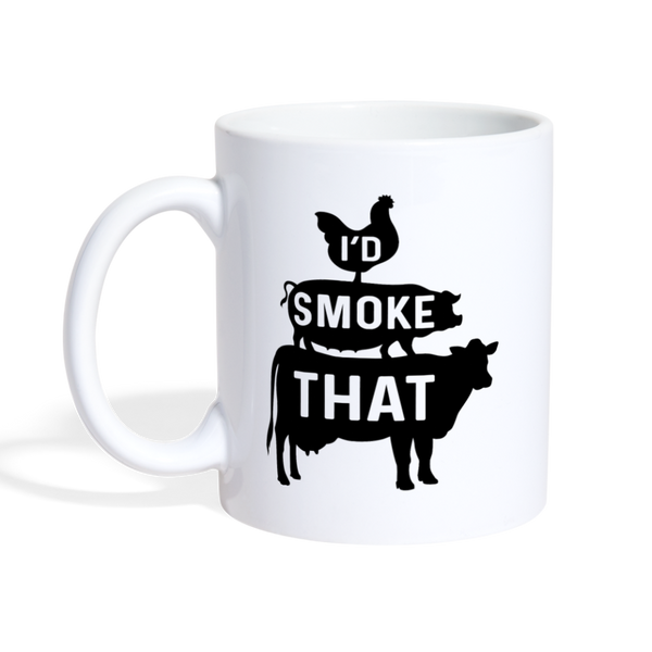 I'd Smoke That Funny BBQ Coffee/Tea Mug - white