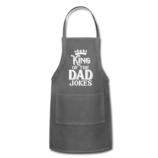 King of the Dad Jokes Adjustable Apron - charcoal