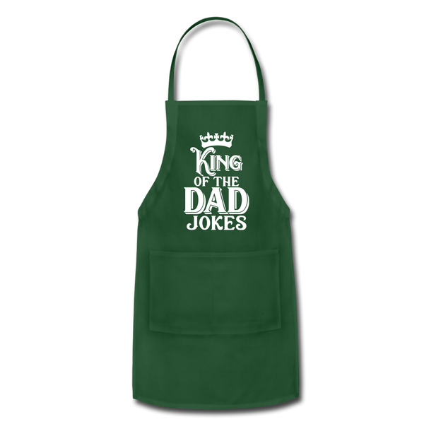 King of the Dad Jokes Adjustable Apron - forest green