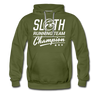 Sloth Running Team Champion Men’s Premium Hoodie - olive green