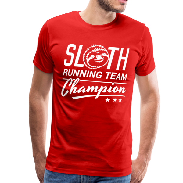 Sloth Running Team Champion Men's Premium T-Shirt - red