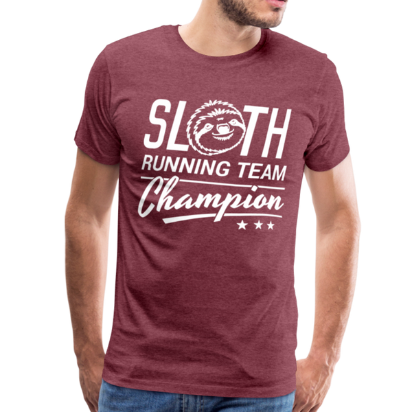 Sloth Running Team Champion Men's Premium T-Shirt - heather burgundy