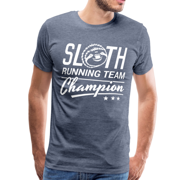 Sloth Running Team Champion Men's Premium T-Shirt - heather blue