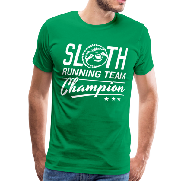 Sloth Running Team Champion Men's Premium T-Shirt - kelly green
