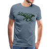 Gangsta Raptor Dinosaur Men's Premium T-Shirt - steel blue