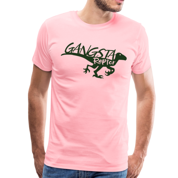 Gangsta Raptor Dinosaur Men's Premium T-Shirt - pink