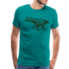 Gangsta Raptor Dinosaur Men's Premium T-Shirt - teal
