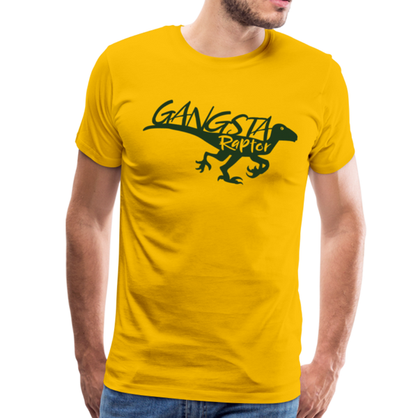 Gangsta Raptor Dinosaur Men's Premium T-Shirt - sun yellow