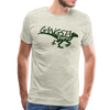 Gangsta Raptor Dinosaur Men's Premium T-Shirt - heather oatmeal