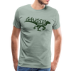 Gangsta Raptor Dinosaur Men's Premium T-Shirt - steel green