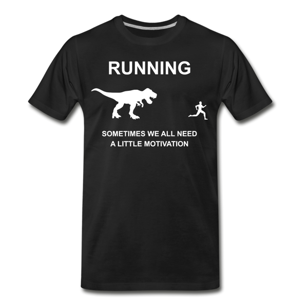 Running Motivation Dinosaur Men's Premium T-Shirt - black