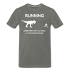 Running Motivation Dinosaur Men's Premium T-Shirt - asphalt gray