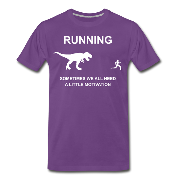 Running Motivation Dinosaur Men's Premium T-Shirt - purple