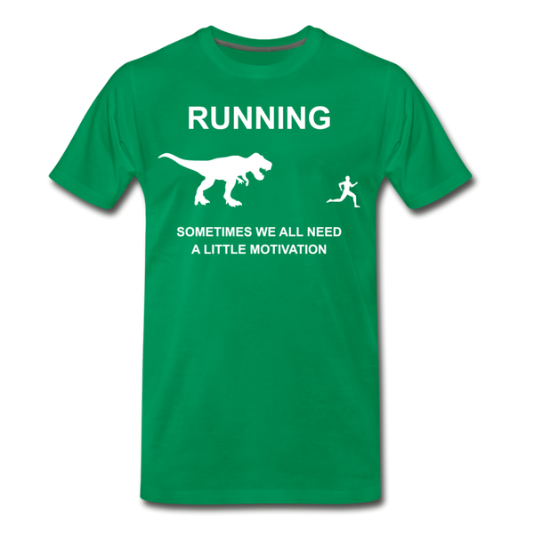 Running Motivation Dinosaur Men's Premium T-Shirt - kelly green
