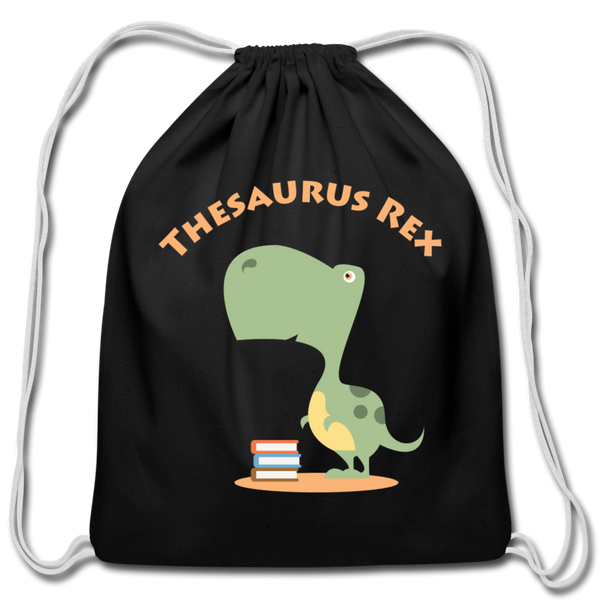 Thesaurus Rex Cotton Drawstring Bag - black