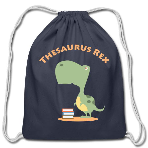 Thesaurus Rex Cotton Drawstring Bag - navy