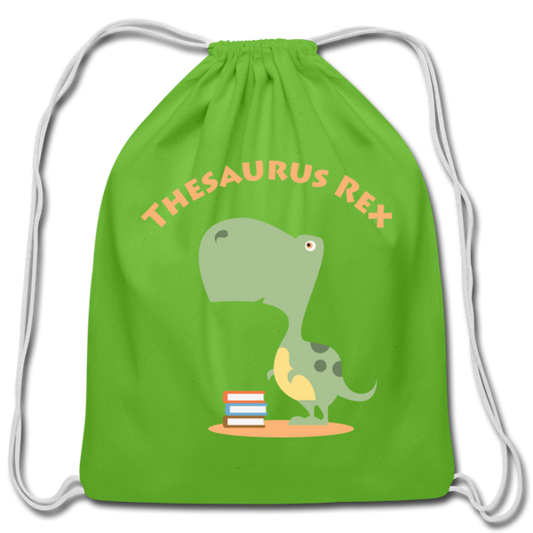Thesaurus Rex Cotton Drawstring Bag - clover