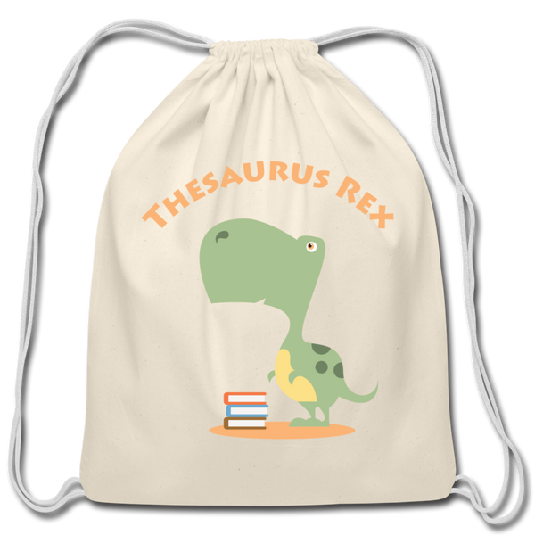 Thesaurus Rex Cotton Drawstring Bag - natural