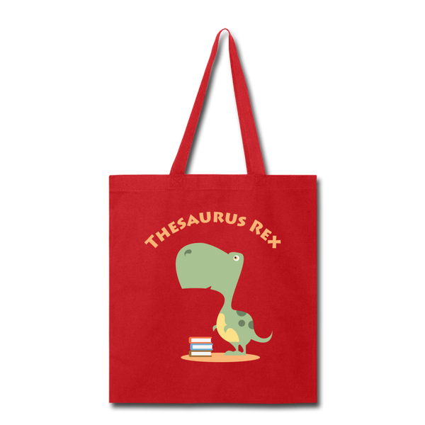 Thesaurus Rex Tote Bag - red