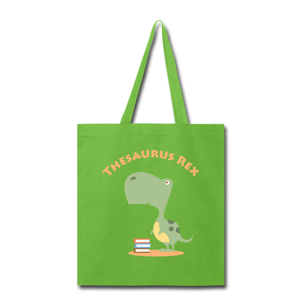 Thesaurus Rex Tote Bag - lime green